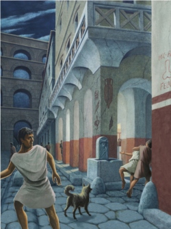 Taverne an der AQUA CLAUDIA illustration by CH. HAUSSNER
